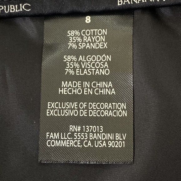 Banana Republic Slim Straight Cropped Pant Slacks Womens Stretch Black - Picture 3 of 9